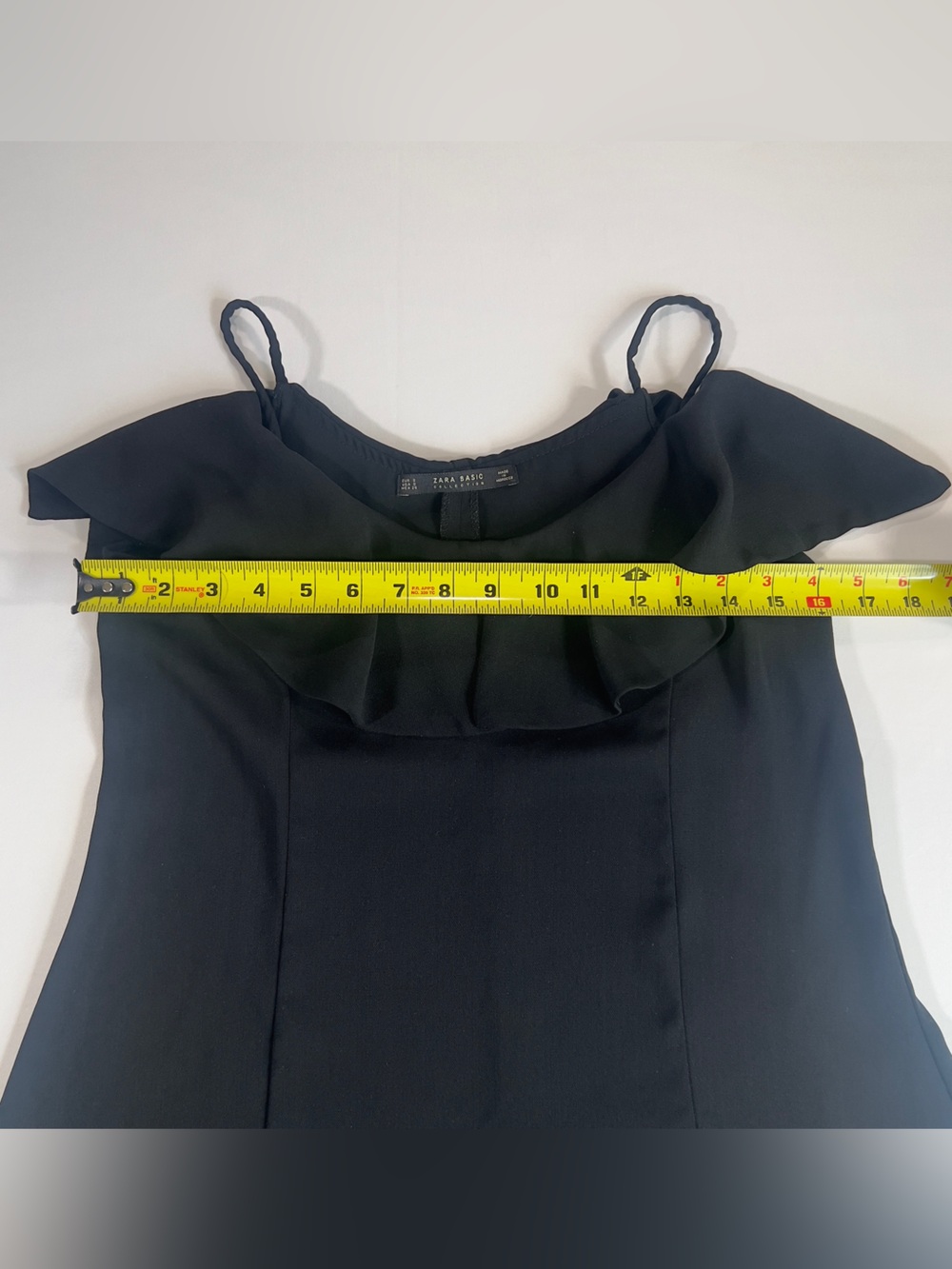 Zara Black Ruffle-Trim Mini Dress - Picture 2 of 5